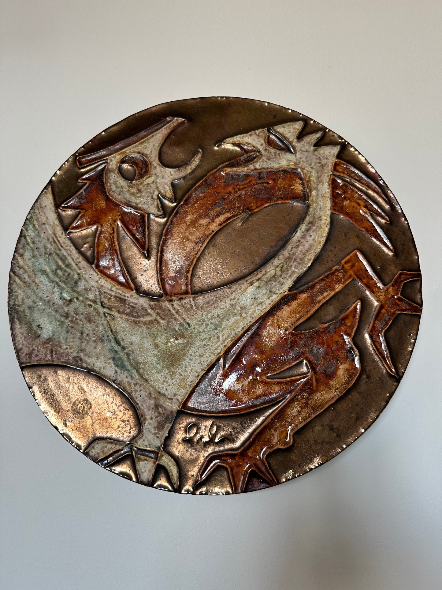 Assiette murale twin dragons
