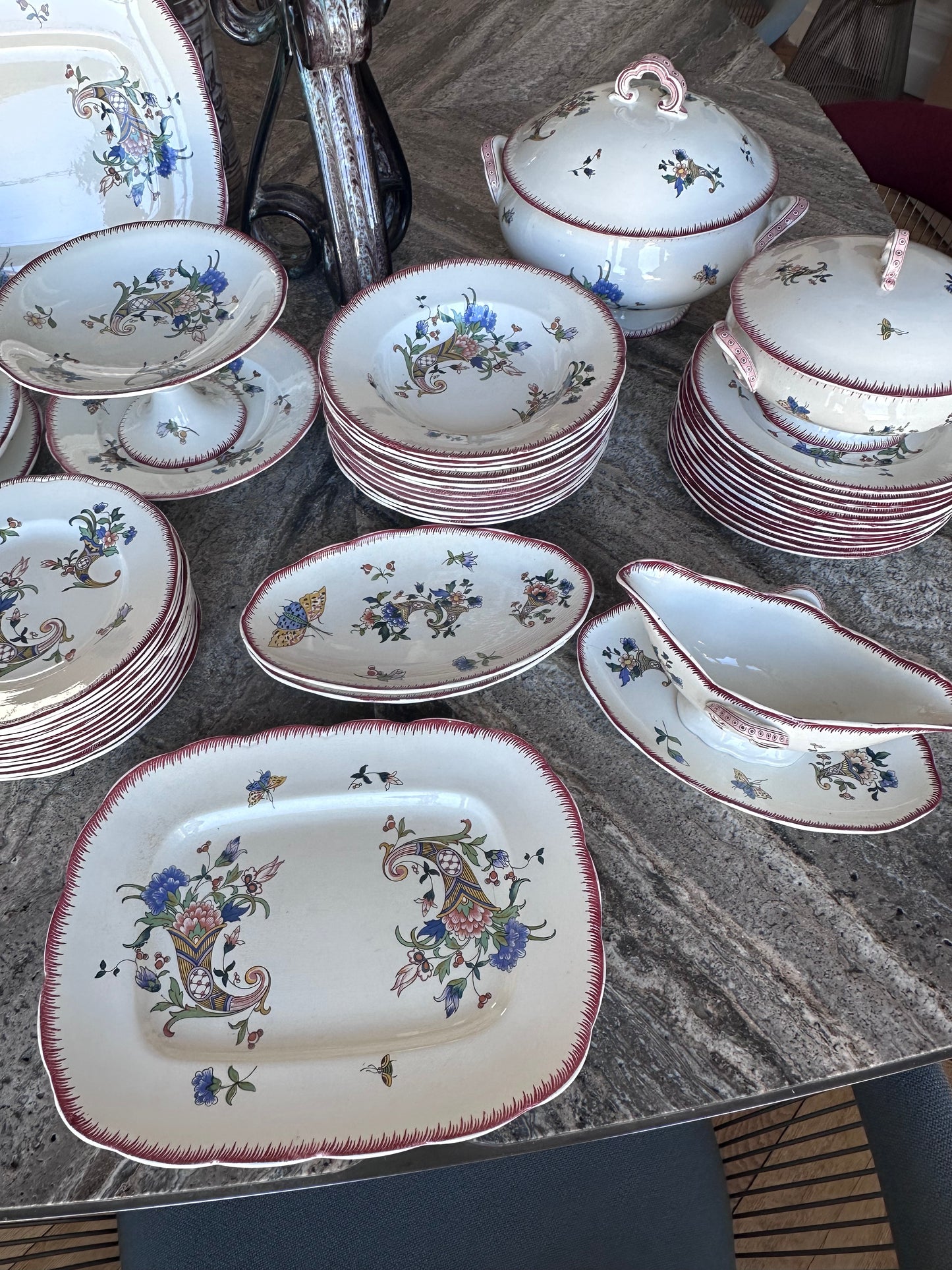 Service de table Sarreguemines 1928 Cornes d'abondance