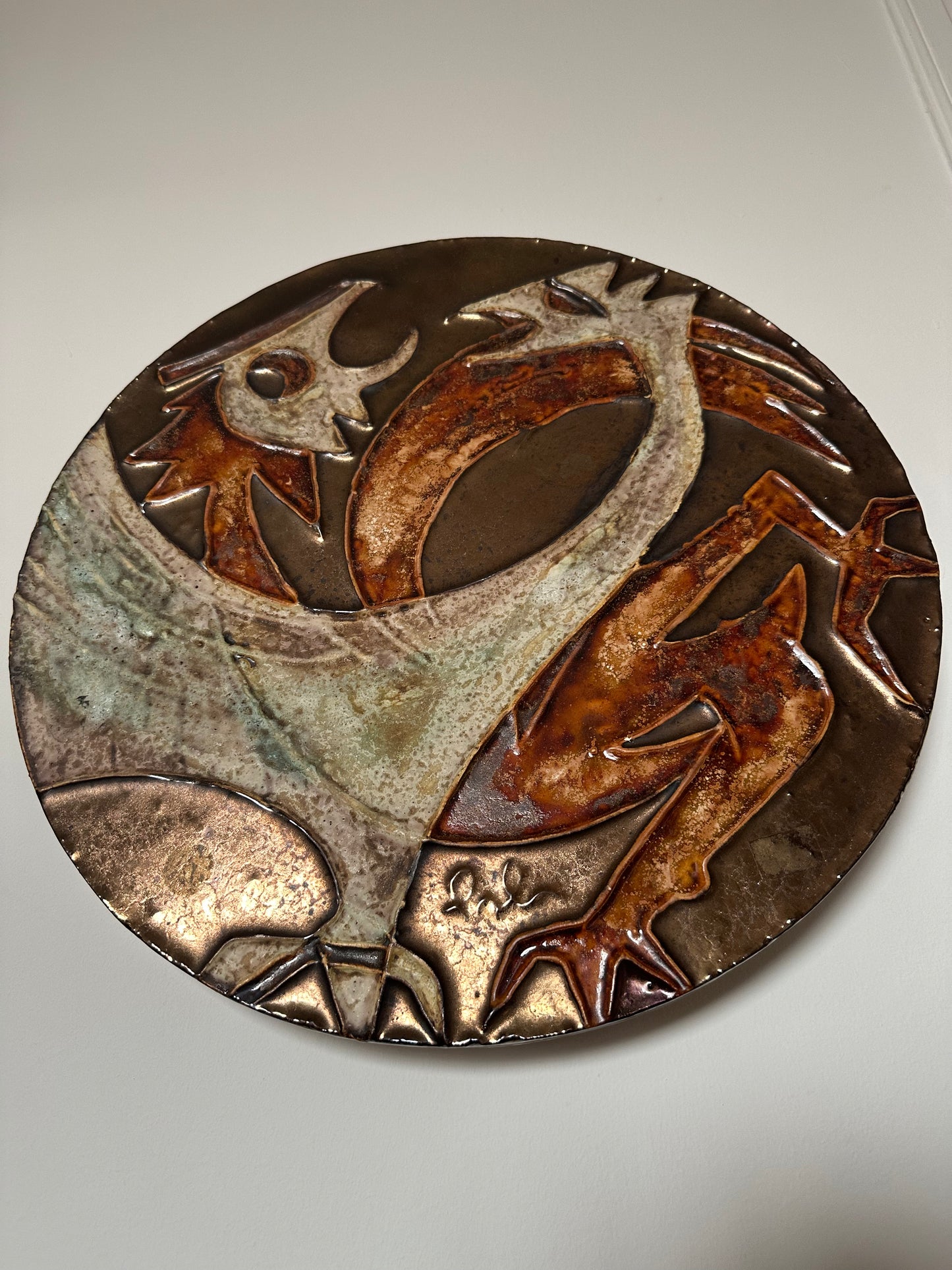 Assiette murale twin dragons