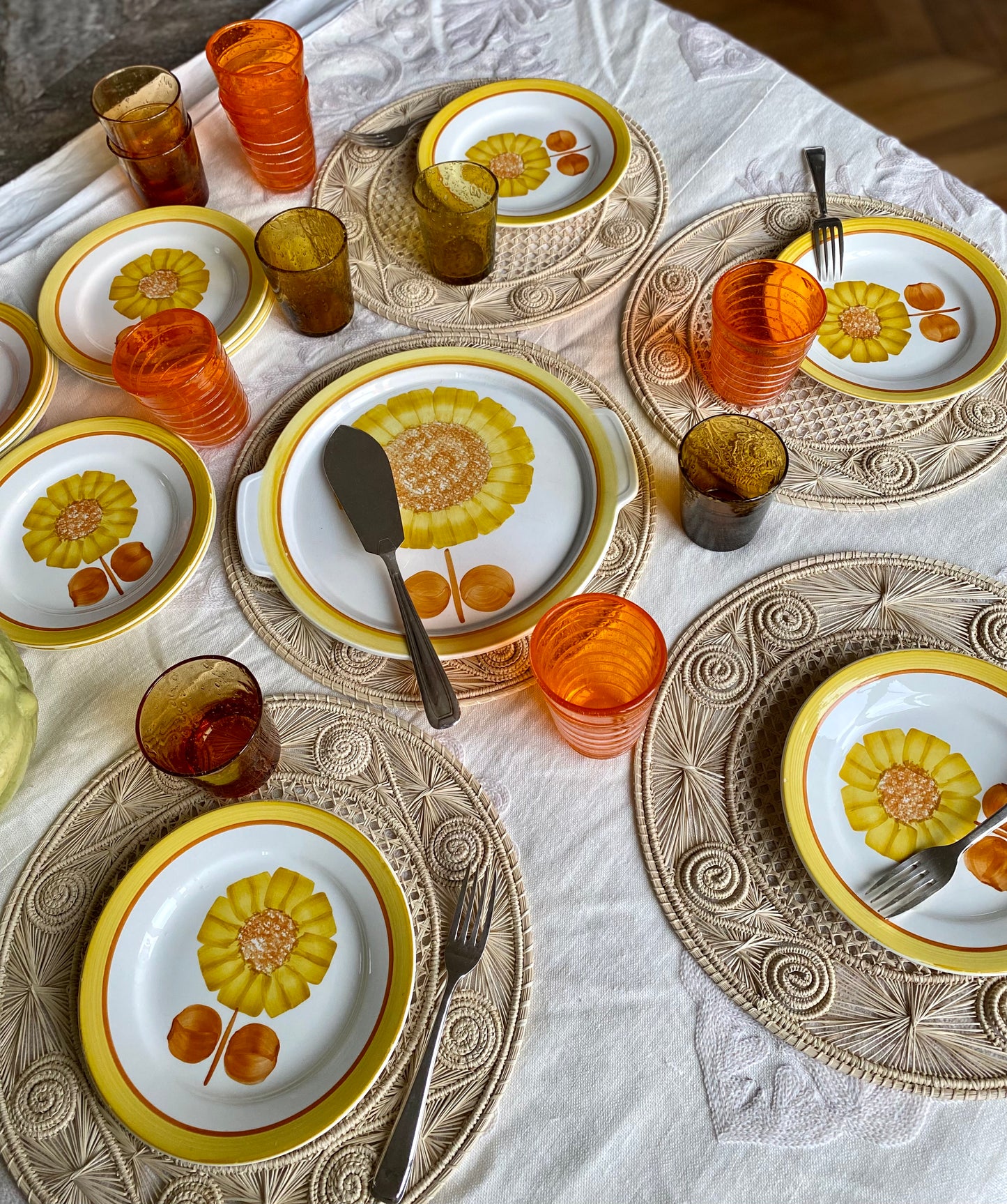 Service à gâteau tournesol (13pcs)