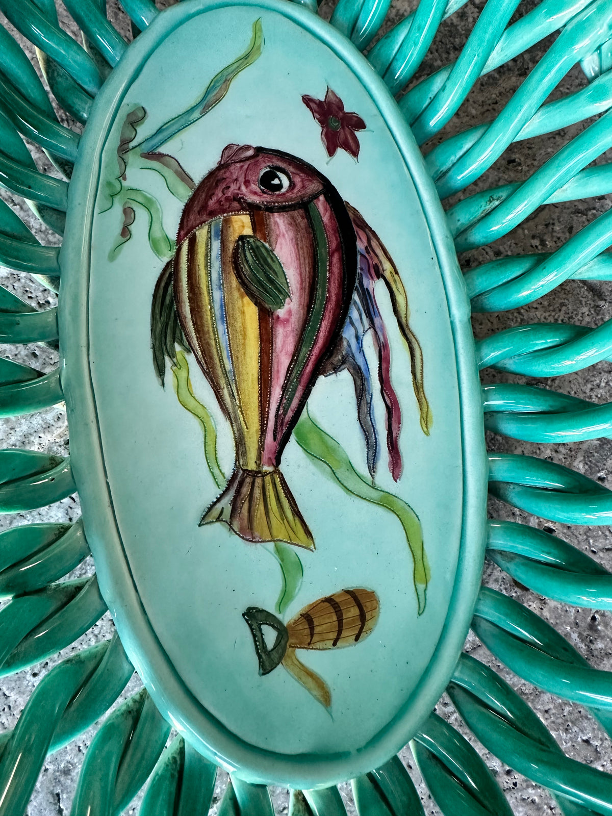 Coupe tressée en céramique vintage