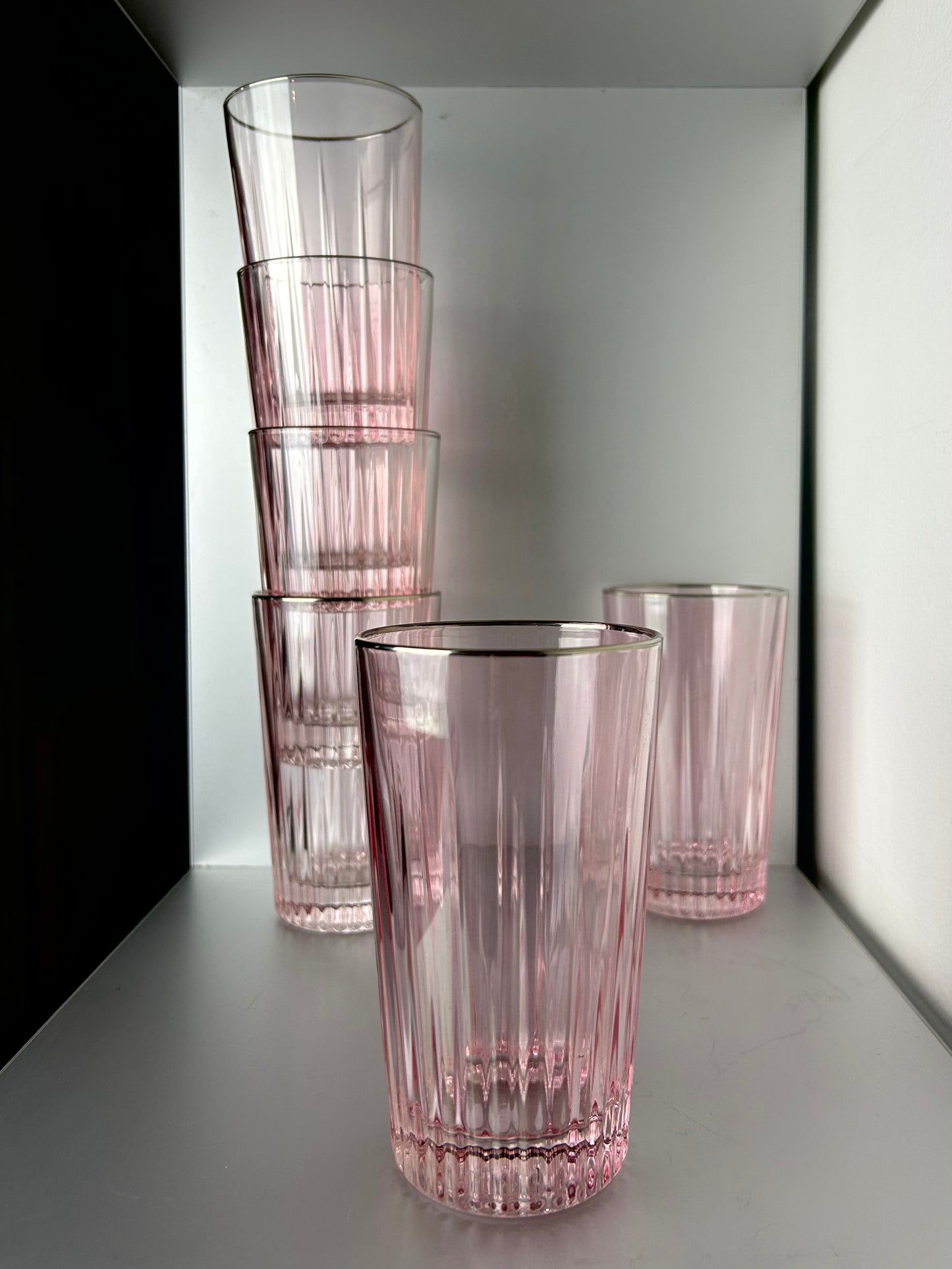 Verres cristal rose (6pcs)