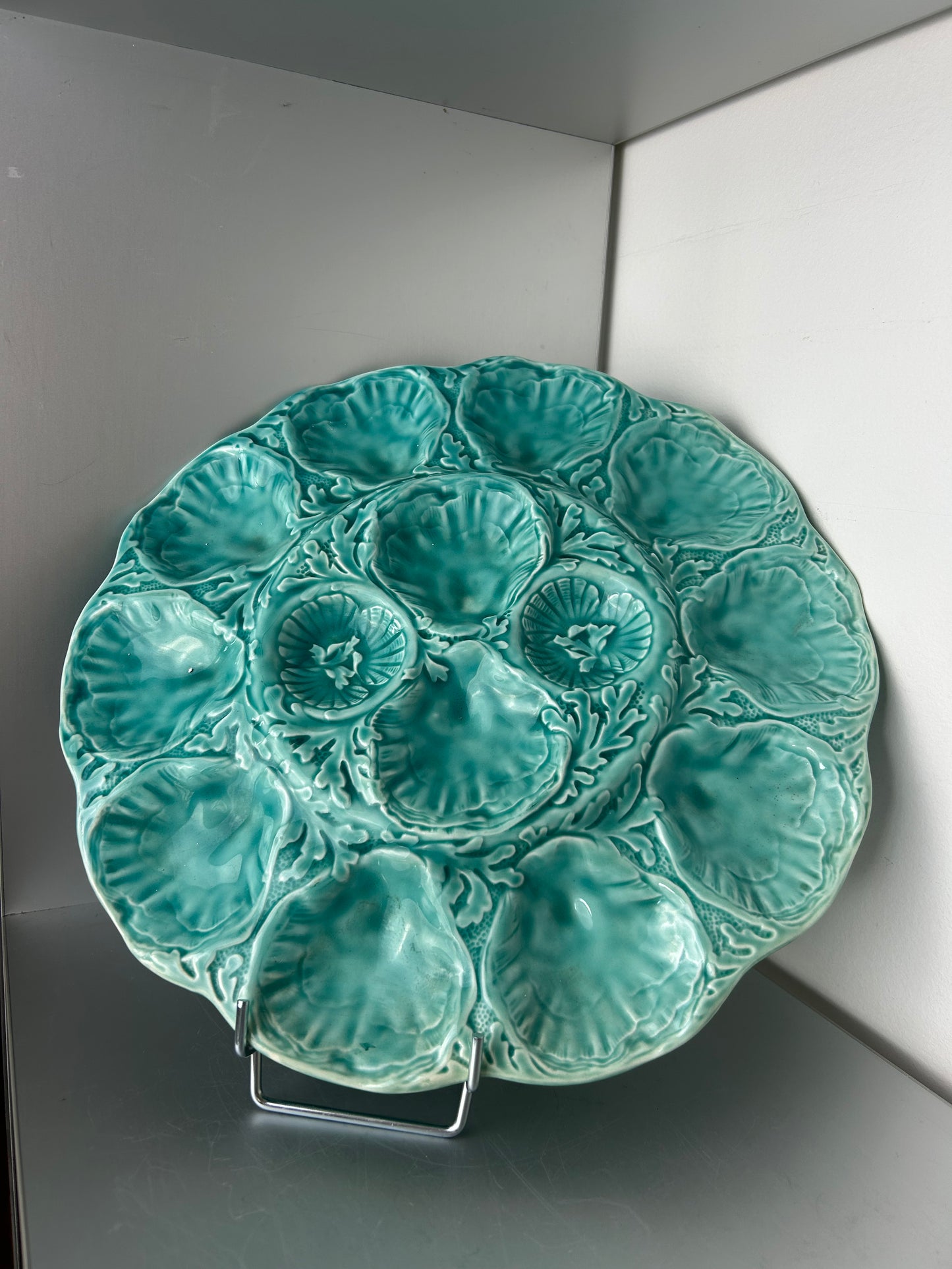 Service à huîtres turquoise (13pcs)