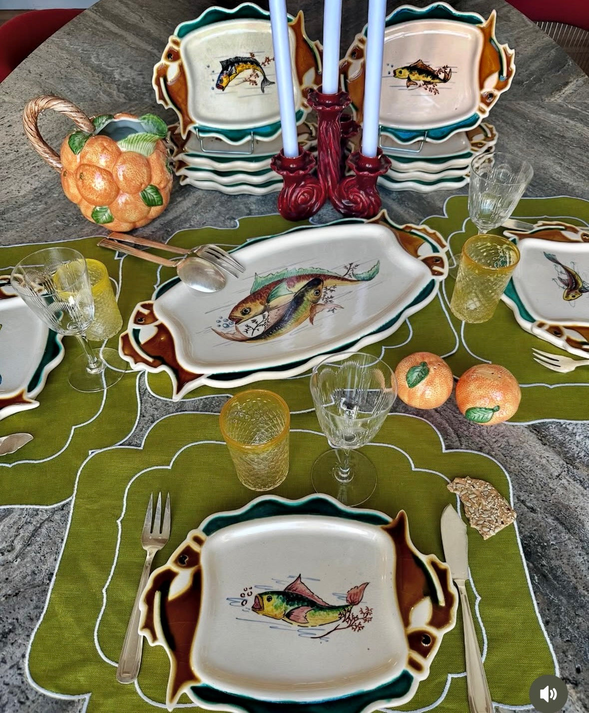assiettes forme poissons