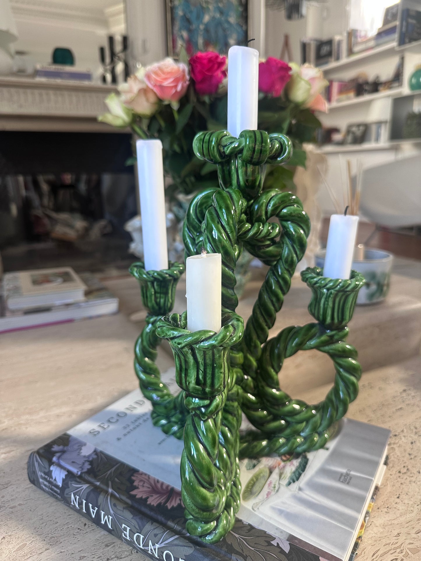 Bougeoir vintage vert