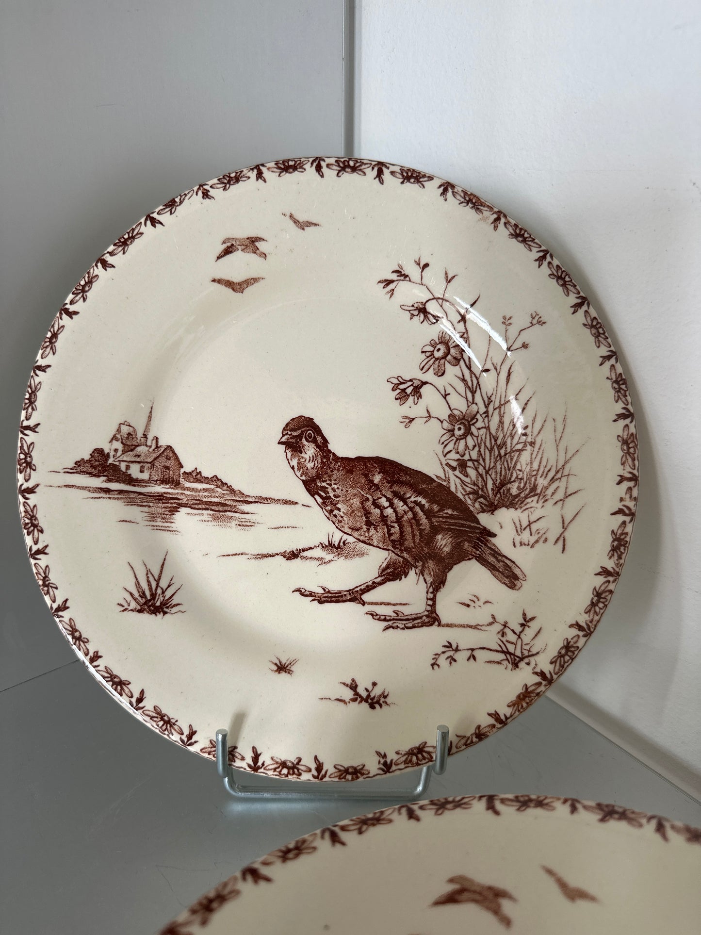 Assiettes Gien Perdrix (9pcs)