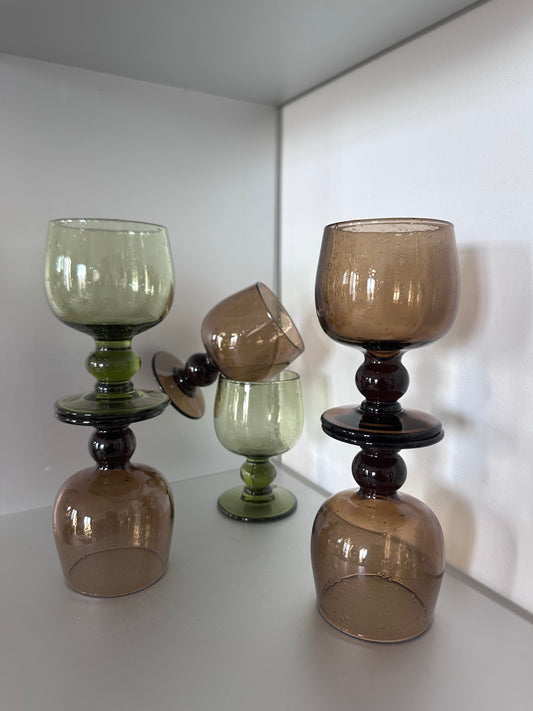 Verres ballon bulles vintage