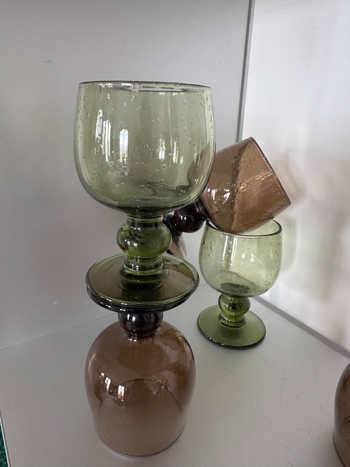 Verres ballon bulles vintage