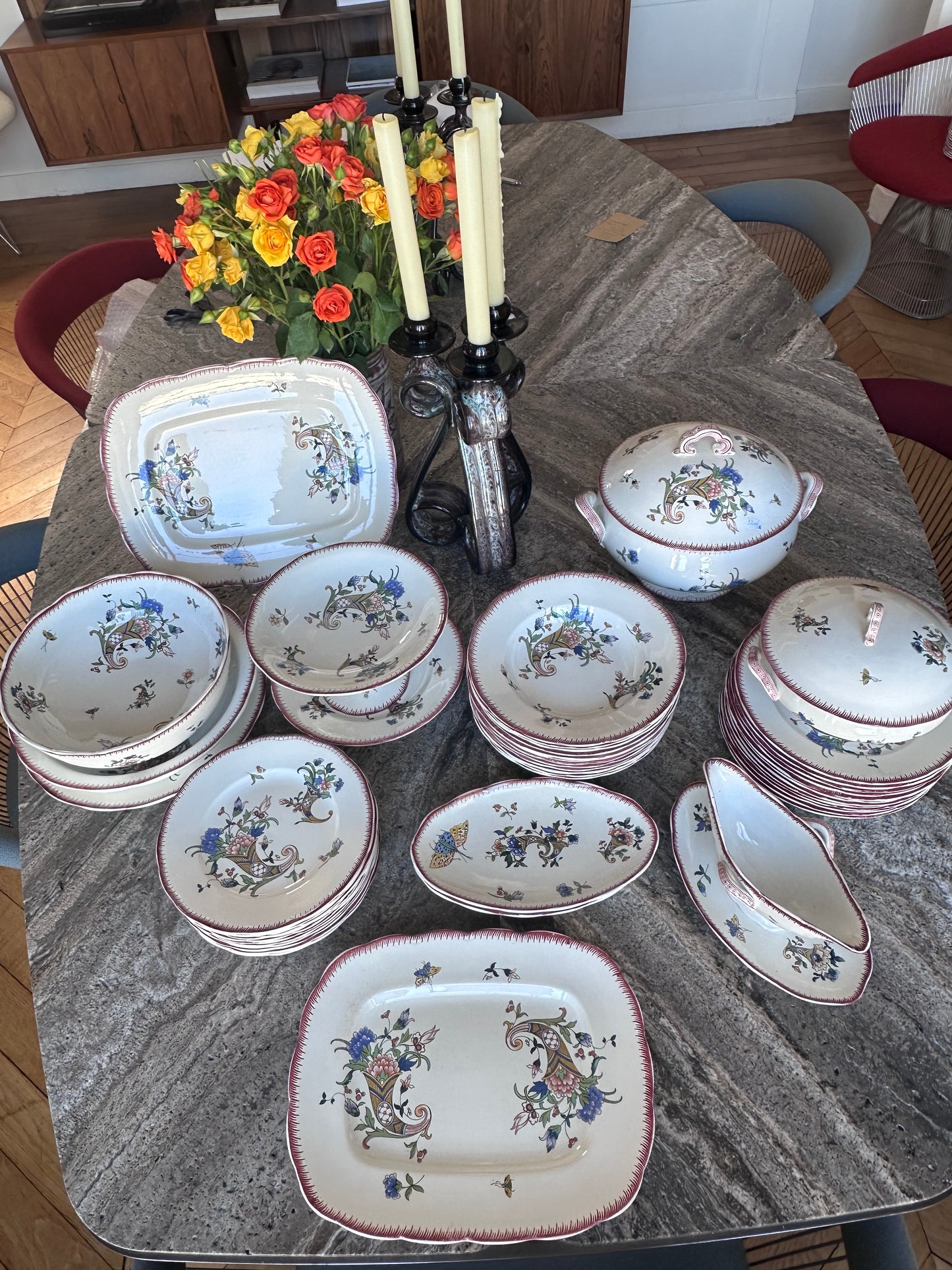 Service de table Sarreguemines 1928 Cornes d'abondance