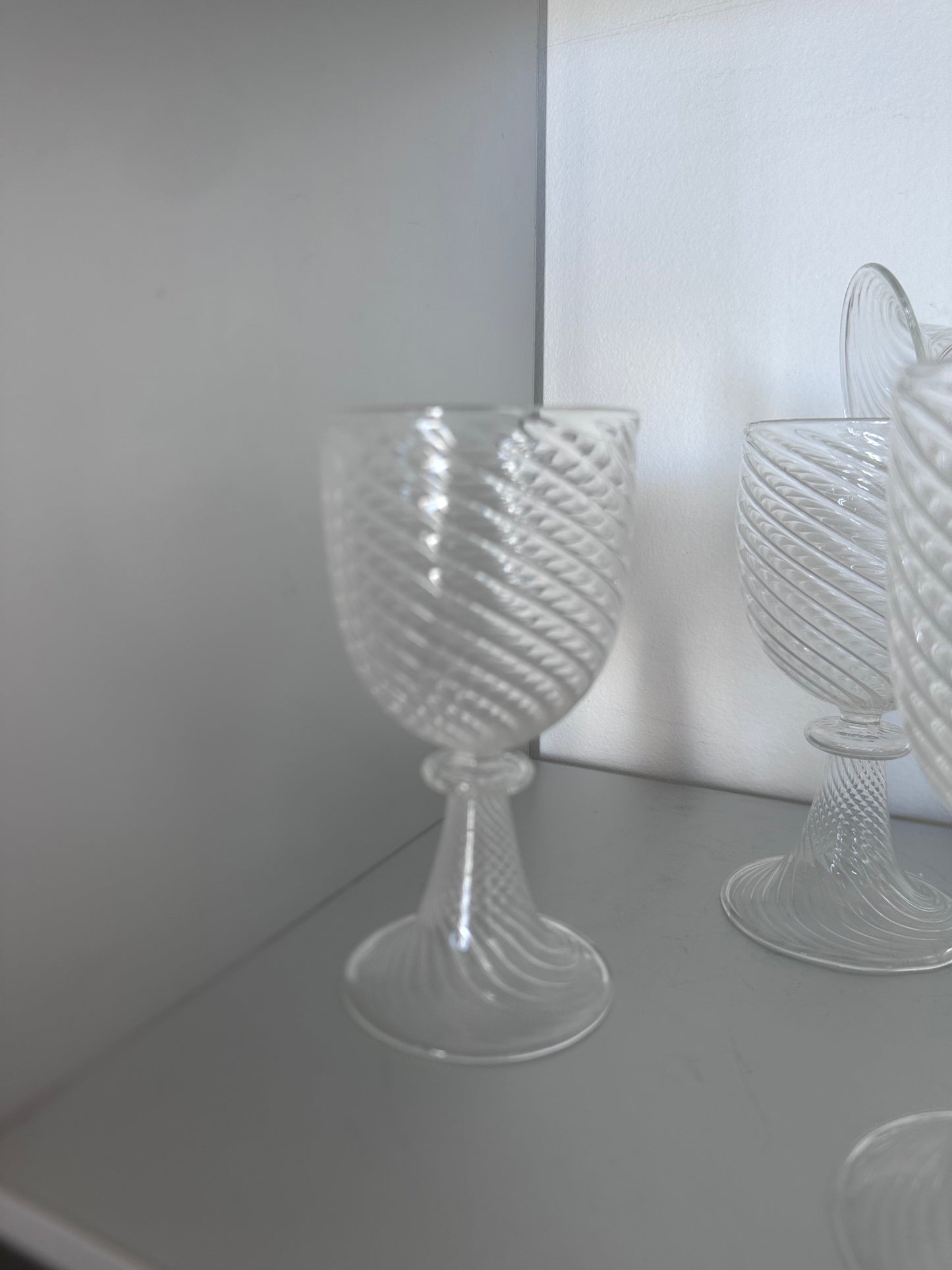 6 verres pied  vintage italiens