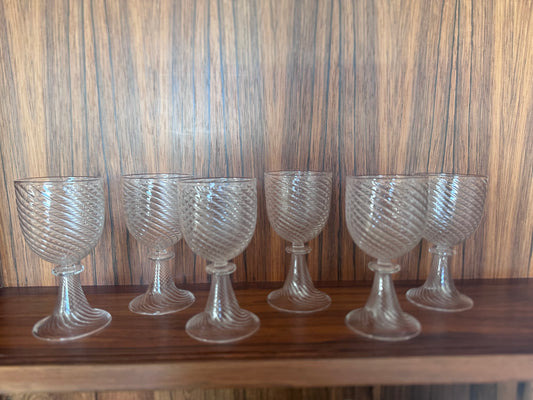 6 verres pied  vintage italiens
