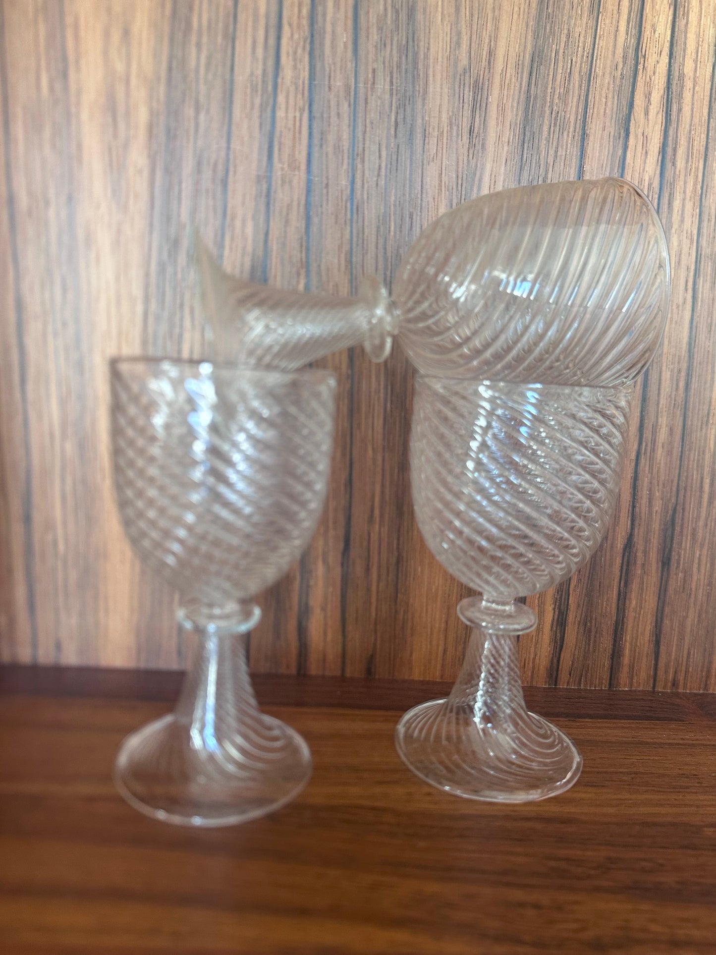 6 verres pied  vintage italiens