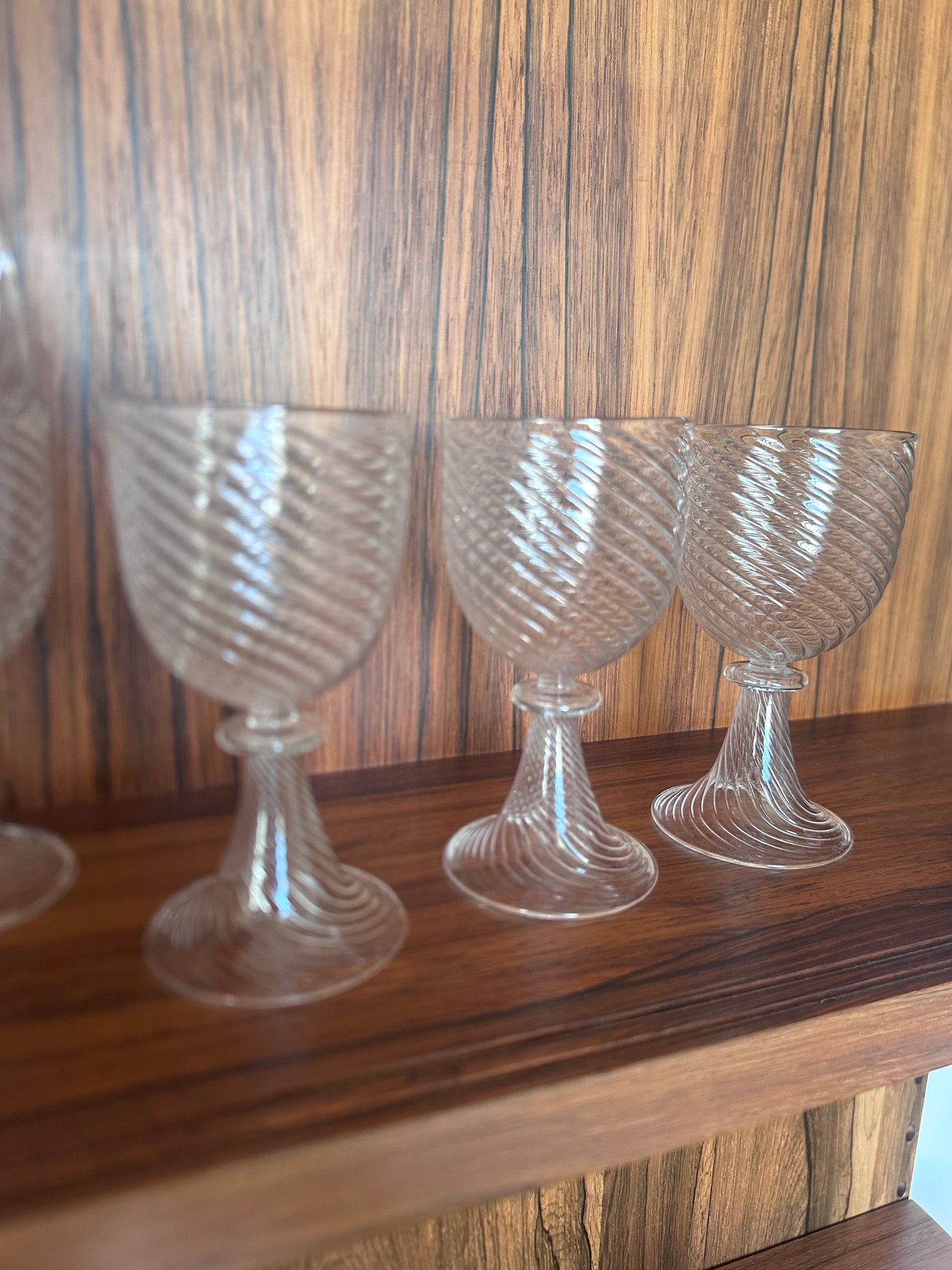 6 verres pied  vintage italiens