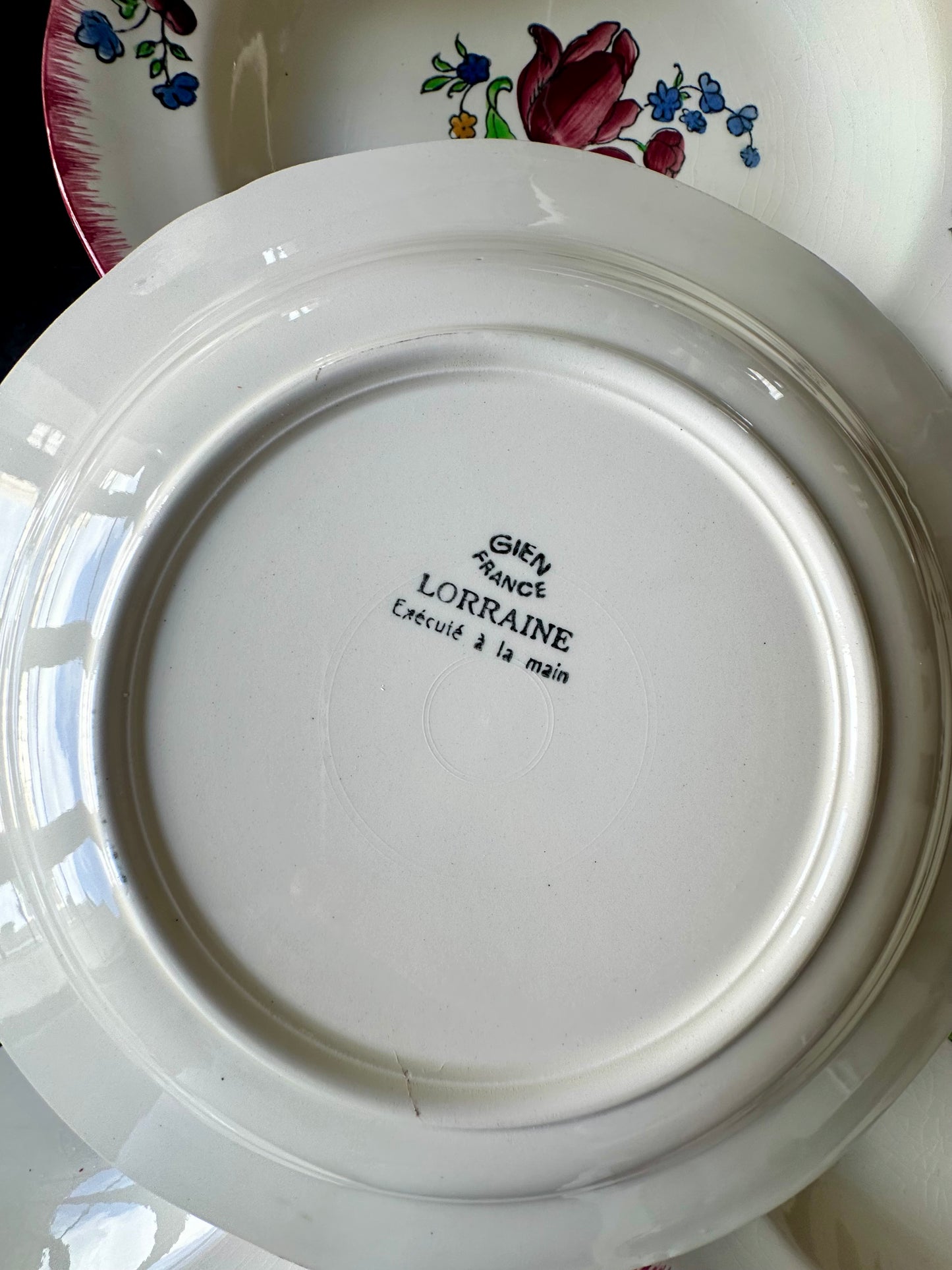 Assiettes creuses Gien modèle " Lorraine"