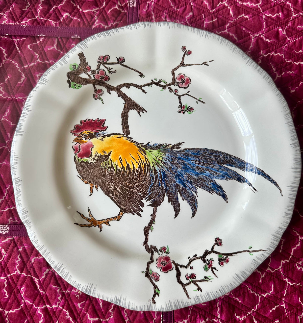 Assiettes plates Gien les grands oiseaux