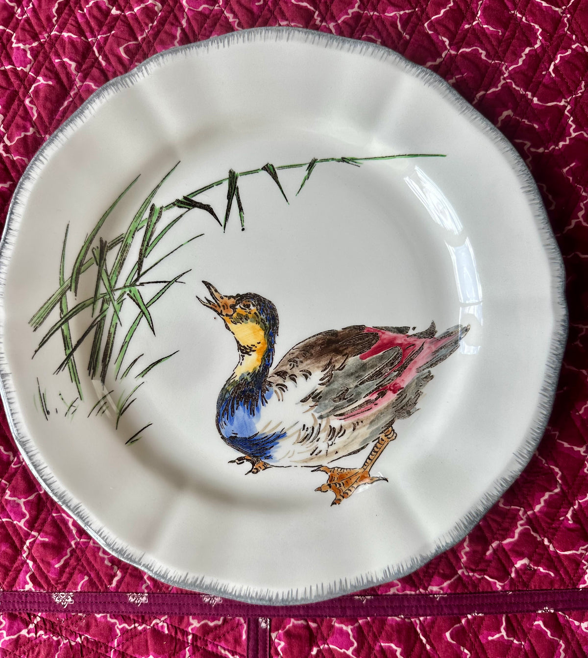 Assiettes plates Gien les grands oiseaux