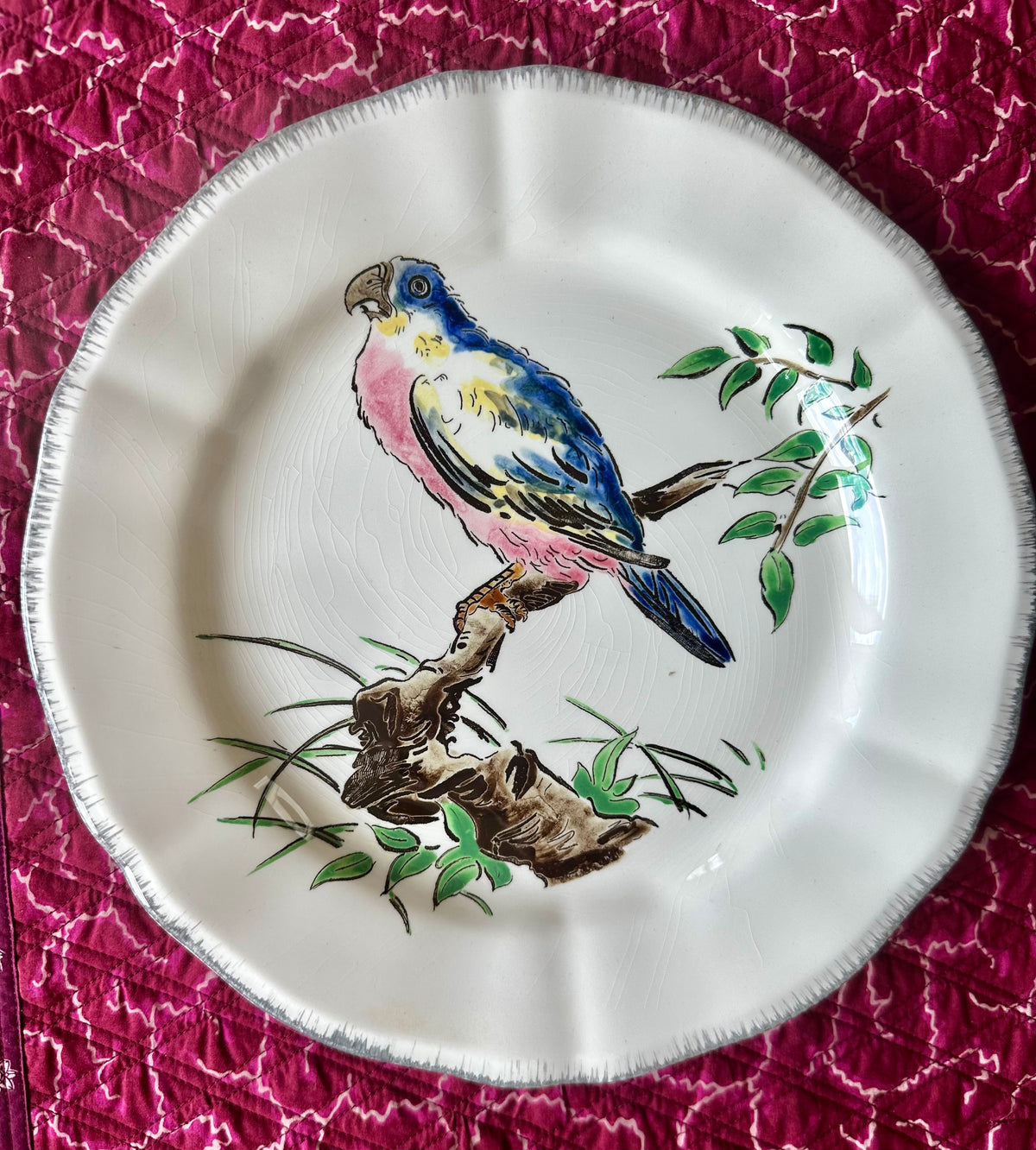 Assiettes plates Gien les grands oiseaux