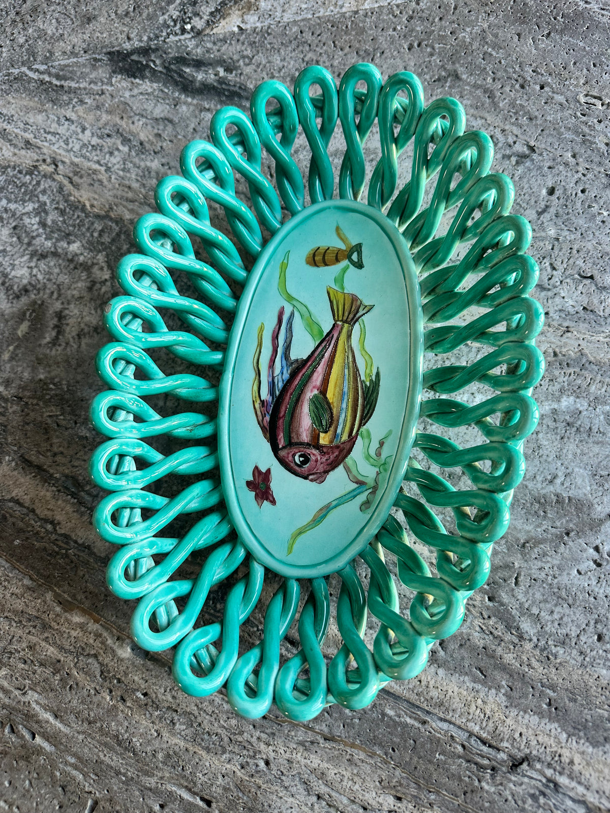 Coupe tressée en céramique vintage