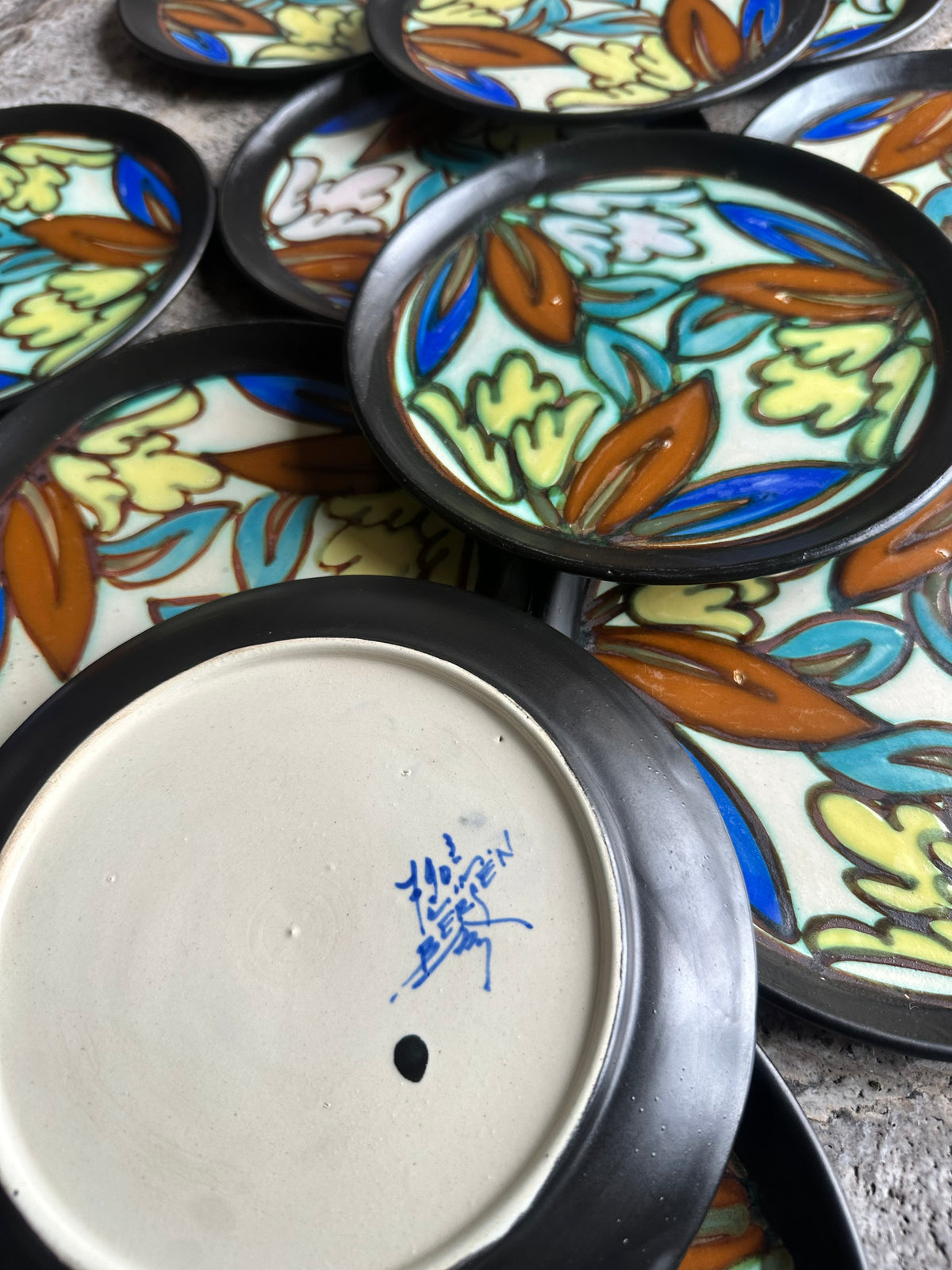 Assiettes en céramique vintage "Bergen" 1930