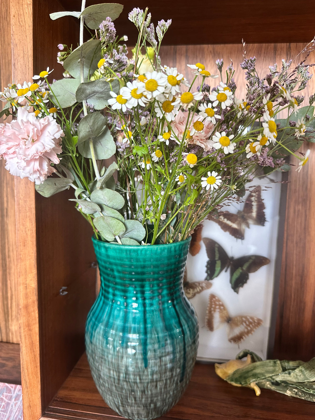 Vase en céramique bleu des années 50