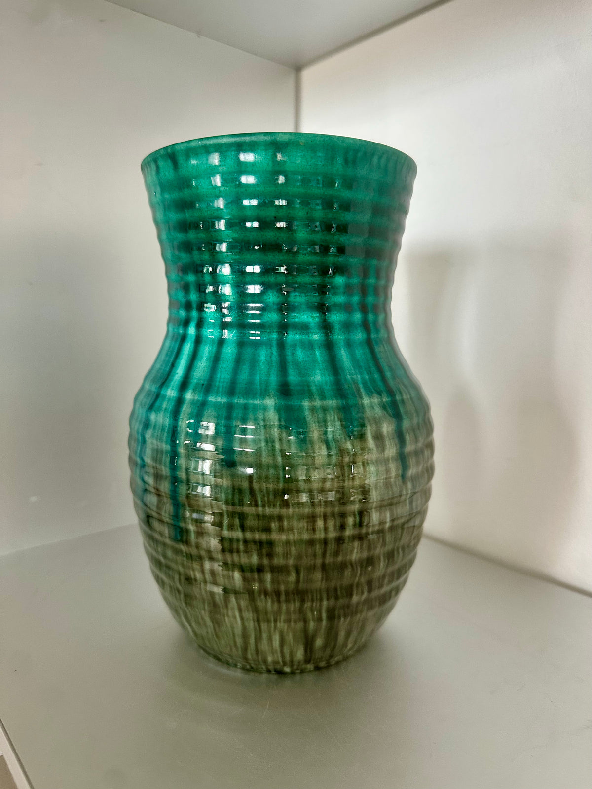 Vase en céramique bleu des années 50