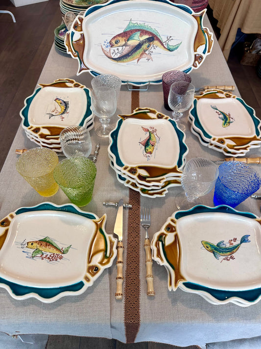 assiettes forme poissons
